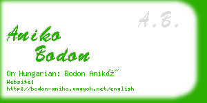 aniko bodon business card